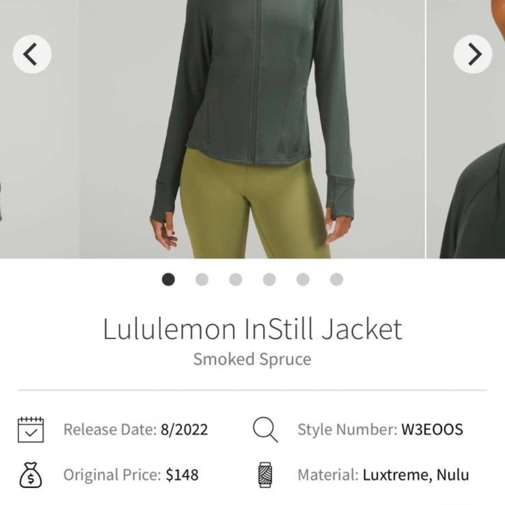 Lululemon Instill Jacket Smoke Spruce Green 6 - Picture 3 of 3